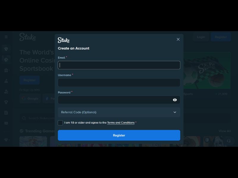 Εγγραφείτε στο Stake