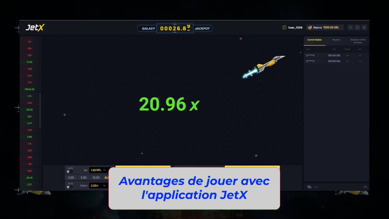 Avantages de jouer avec les application JetX