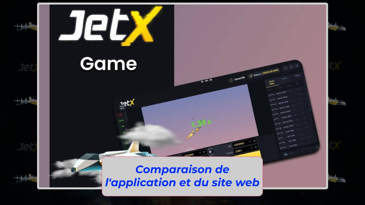 Comparaison de les application et du site web