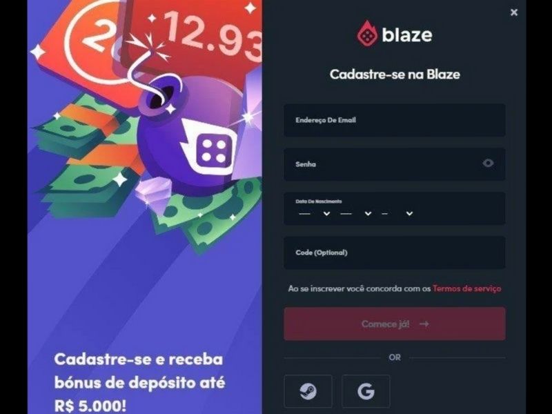 Registo no Blaze Casino